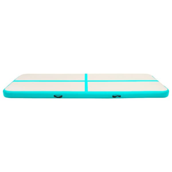 vidaXL Täytettävä voimistelumatto pumpulla 400x100x20 cm PVC vihreä