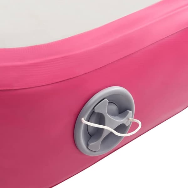 vidaXL oppustelig gymnastikmåtte med pumpe 200x200x10 cm PVC lyserød