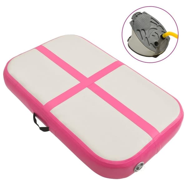 vidaXL Uppblåsbar gymnastikmatta med pump 60x100x20 cm PVC rosa