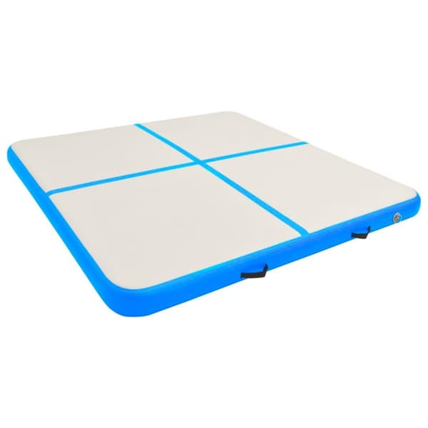 vidaXL Uppblåsbar gymnastikmatta med pump 200x200x10 cm PVC blå