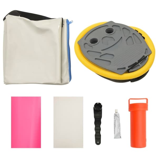 vidaXL Uppblåsbar gymnastikmatta med pump 200x200x10 cm PVC rosa