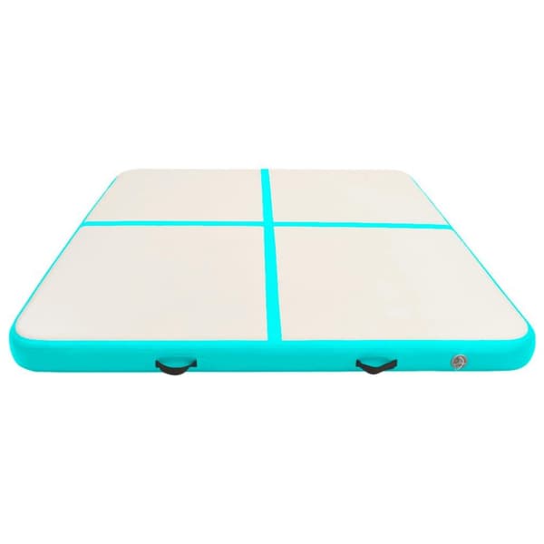 vidaXL Uppblåsbar gymnastikmatta med pump 200x200x20 cm PVC grön