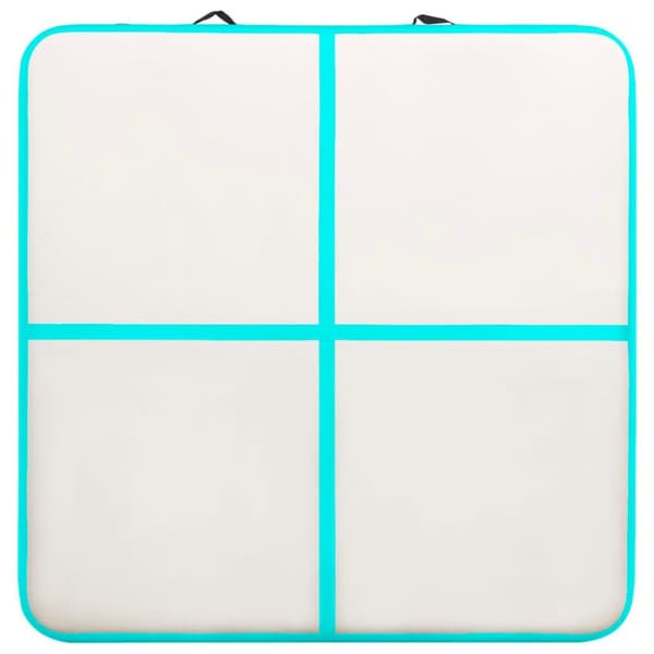 vidaXL Uppblåsbar gymnastikmatta med pump 200x200x20 cm PVC grön