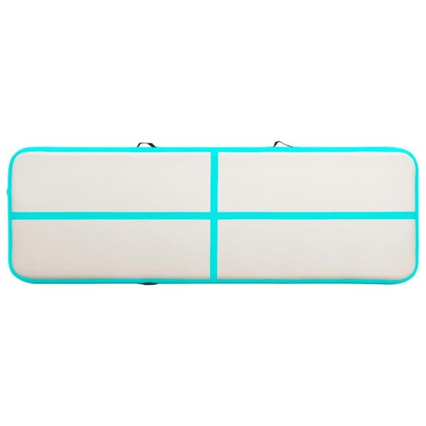 vidaXL Uppblåsbar gymnastikmatta med pump 300x100x20 cm PVC grön