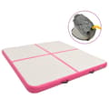 Miniatyrbild 1 av 10: vidaXL Uppblåsbar gymnastikmatta med pump 200x200x20 cm PVC rosa