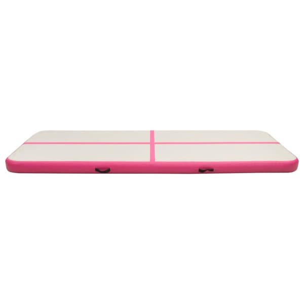 vidaXL Uppblåsbar gymnastikmatta med pump 400x100x15 cm PVC rosa