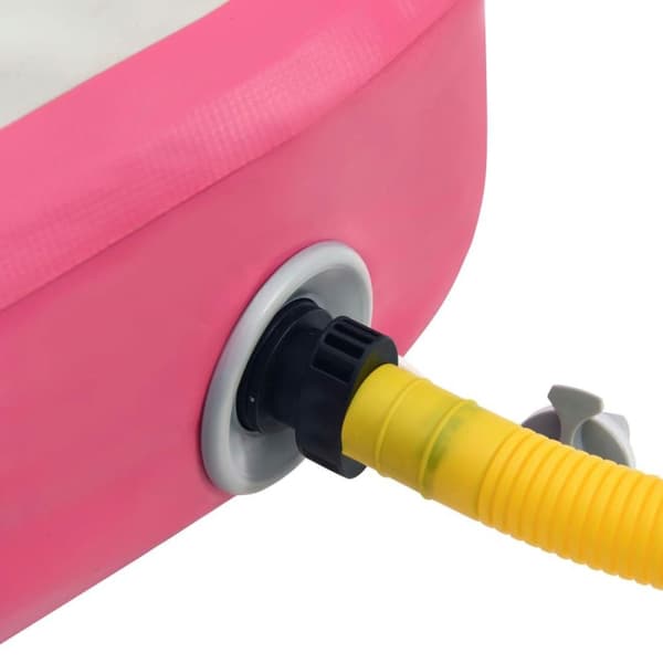 vidaXL Uppblåsbar gymnastikmatta med pump 400x100x15 cm PVC rosa