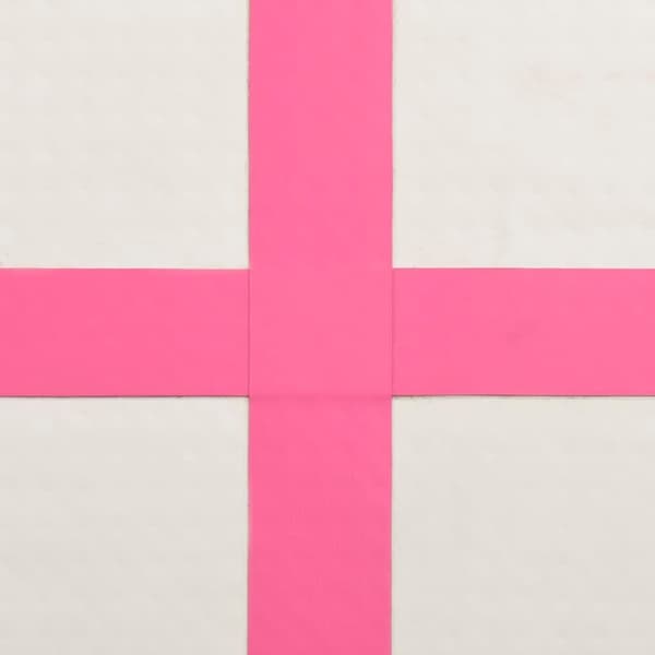 vidaXL Uppblåsbar gymnastikmatta med pump 400x100x15 cm PVC rosa