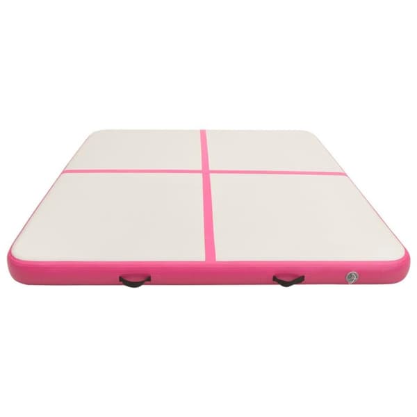 vidaXL Uppblåsbar gymnastikmatta med pump 200x200x15 cm PVC rosa