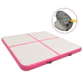 Miniatyrbild 1 av 10: vidaXL Uppblåsbar gymnastikmatta med pump 200x200x15 cm PVC rosa