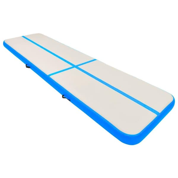 vidaXL Täytettävä voimistelumatto pumpulla 800x100x20 cm PVC sininen