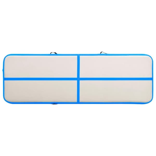 vidaXL oppustelig gymnastikmåtte m. pumpe 500x100x15 cm PVC blå
