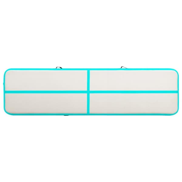 vidaXL oppustelig gymnastikmåtte med pumpe 700x100x20 cm PVC grøn