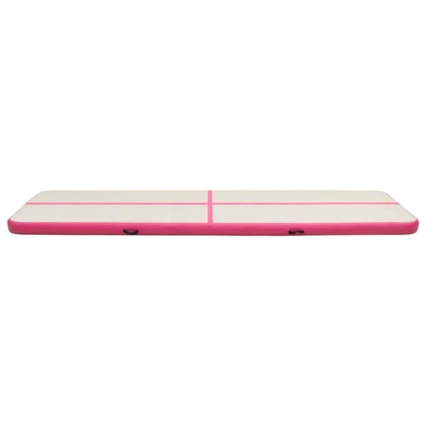 vidaXL oppustelig gymnastikmåtte m. pumpe 800x100x15 cm PVC lyserød