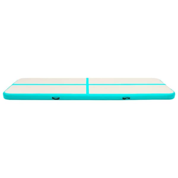 vidaXL oppustelig gymnastikmåtte m. pumpe 800x100x15 cm PVC grøn