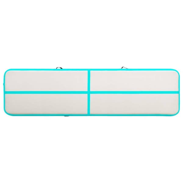 vidaXL oppustelig gymnastikmåtte m. pumpe 800x100x15 cm PVC grøn