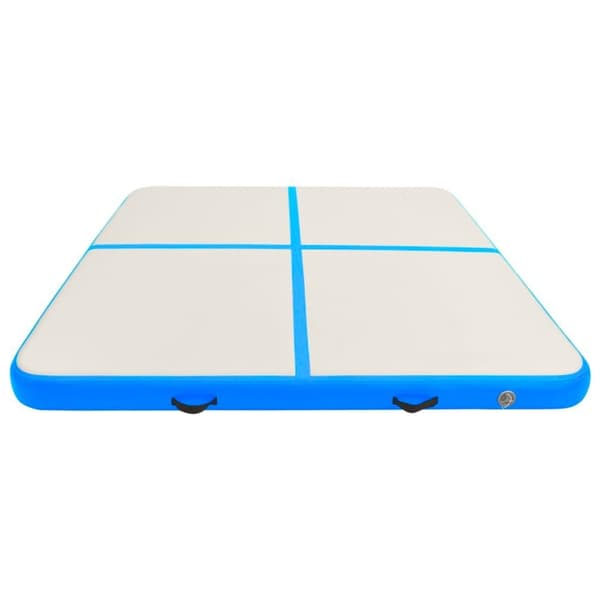 vidaXL oppustelig gymnastikmåtte med pumpe 200x200x20 cm PVC blå