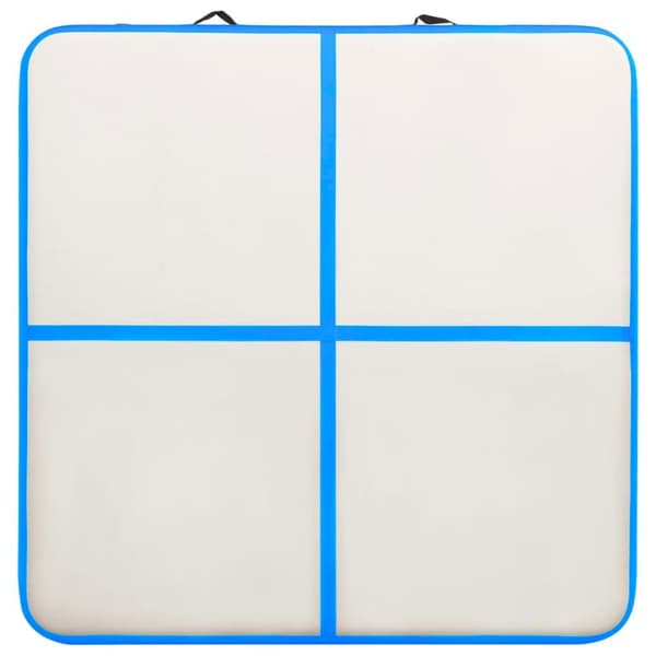 vidaXL oppustelig gymnastikmåtte med pumpe 200x200x20 cm PVC blå