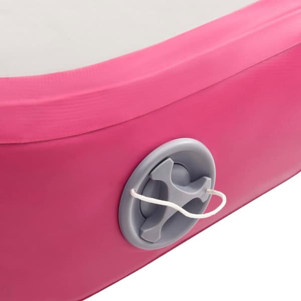 vidaXL oppustelig gymnastikmåtte m. pumpe 500x100x15 cm PVC lyserød