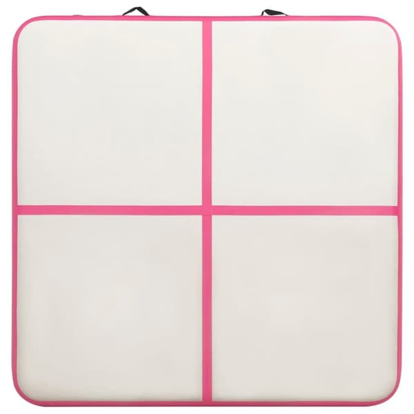 vidaXL oppustelig gymnastikmåtte med pumpe 200x200x20 cm PVC lyserød