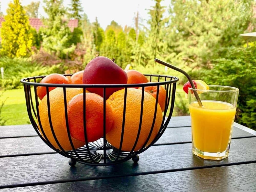 Stålkorg för frukt 25 cm svart 1704
