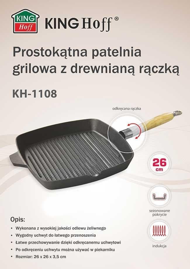 Kinghoff Kh -108 26cm gjutjärnsgrillstekning