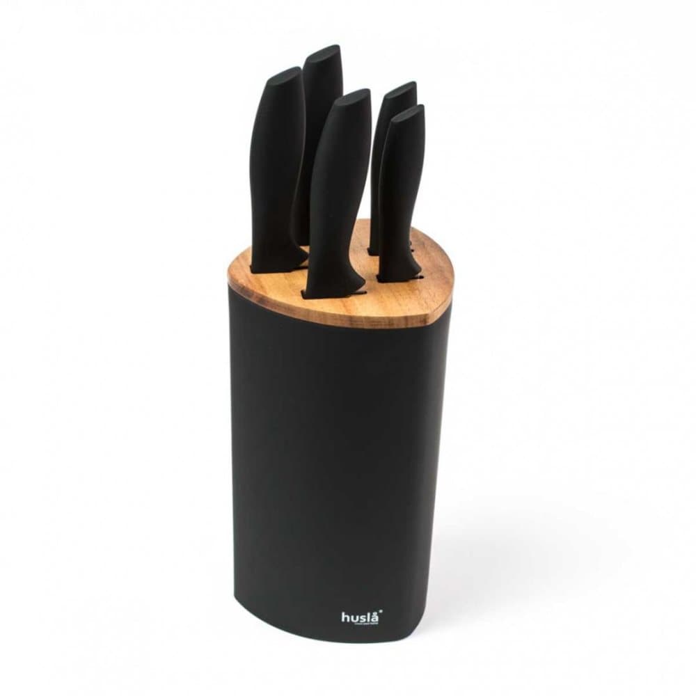 En uppsättning av 5 köksknivar i Husla 73963 -blocket