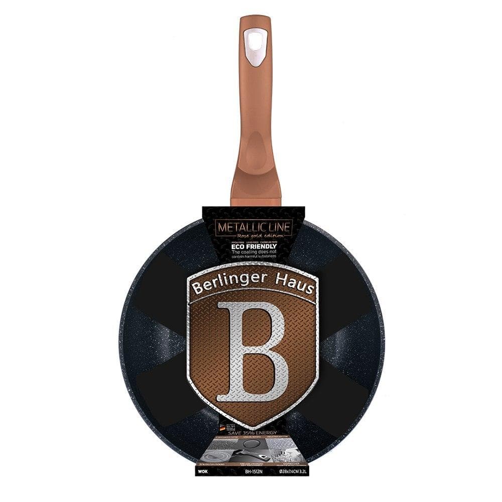 Granite Pan Wok 28cm Berlinger Haus Rose Gold BH-1512