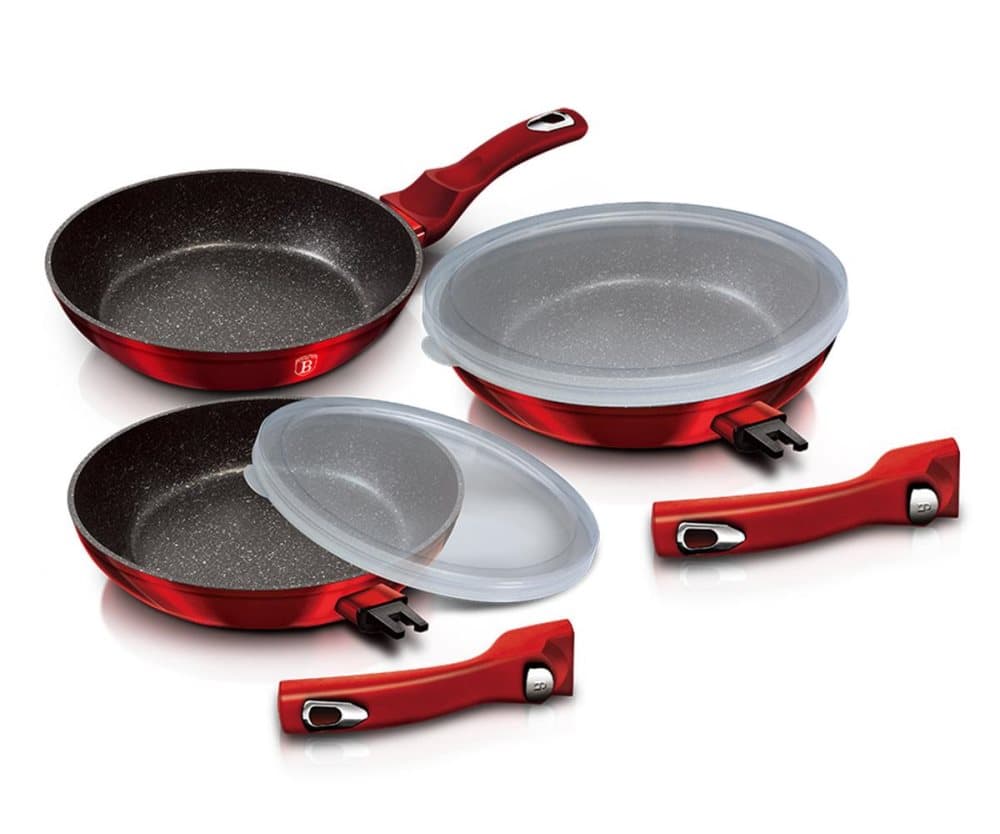 En uppsättning av 3 Berlingerhaus BH-7053 granitpanna