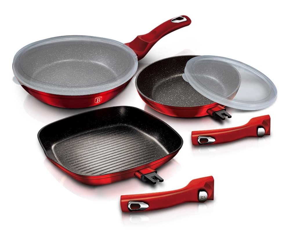 En uppsättning av 3 Berlingerhaus BH-6796 granitpanna