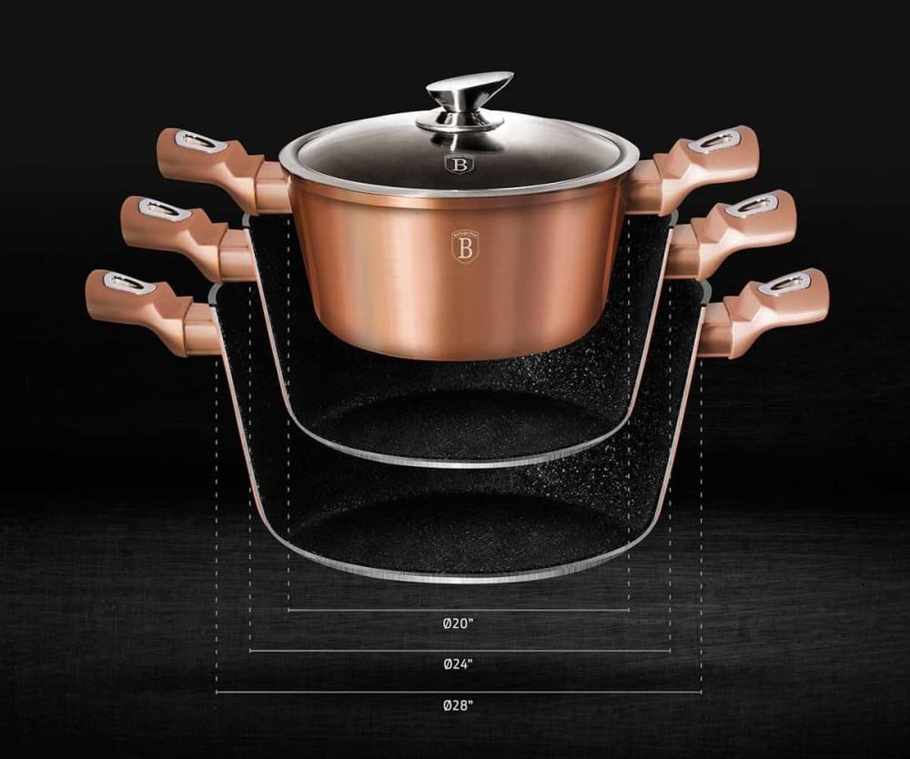 Berlinger Haus BH-7058 Rose Gold 13 Element Granite Pots Set