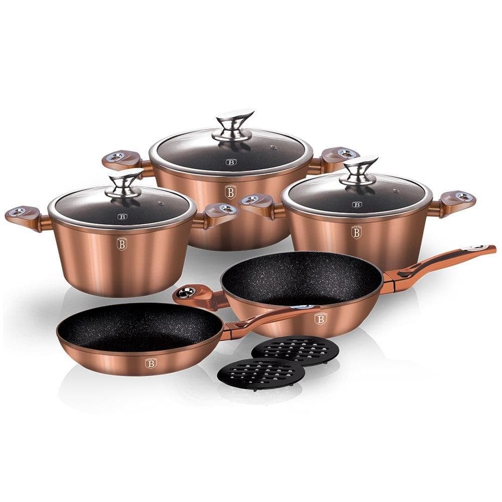 Berlinger Haus BH-1220 Copper Metallic Line 10 Element Granite Pots Set