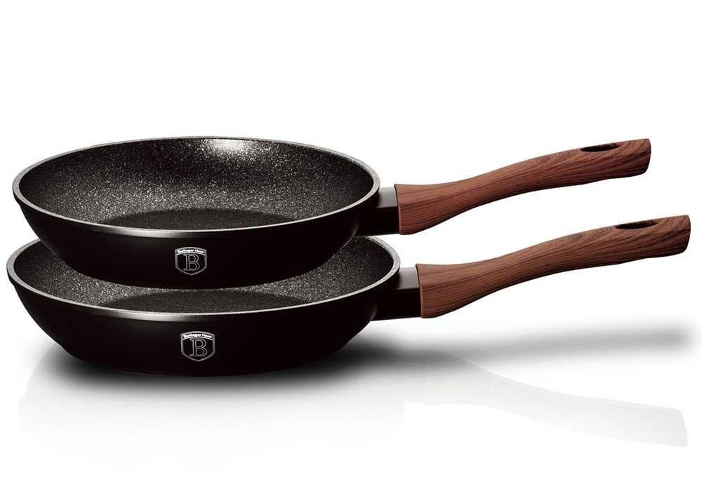 En uppsättning av 2 granit Pan Berlinger Haus Ebony Rosewood BH-1726