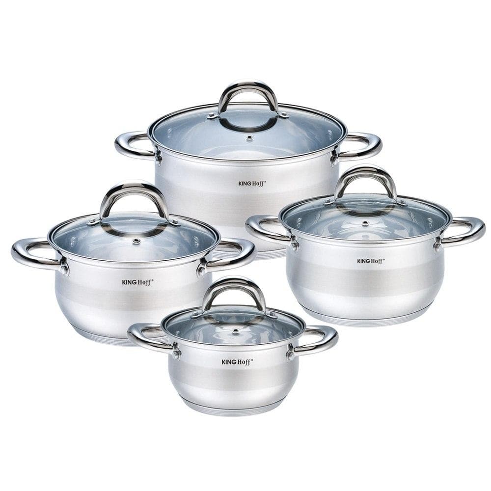 En uppsättning stålkrukor 8 Elements Kinghoff KH-1095
