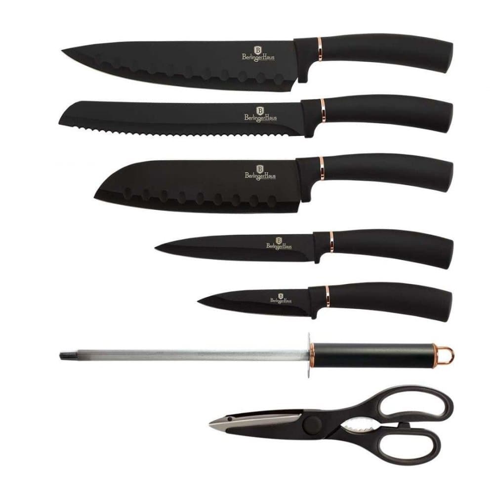Berlinger Haus BH-2421 Black Rose Knife Set in a Stand