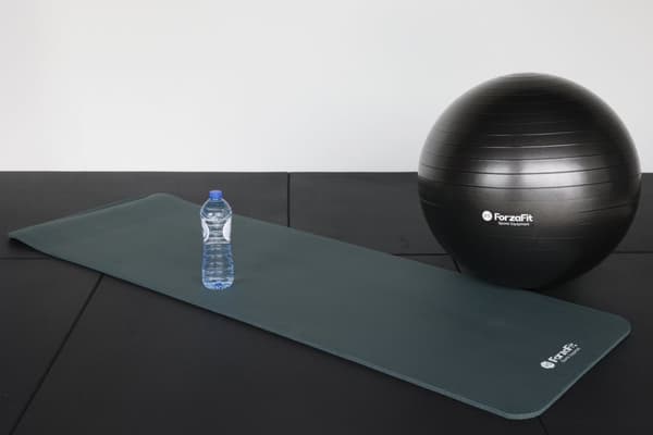 Joogamatto - Fitness-matto kantohihnalla - Erittäin paksu 12 mm - harmaa