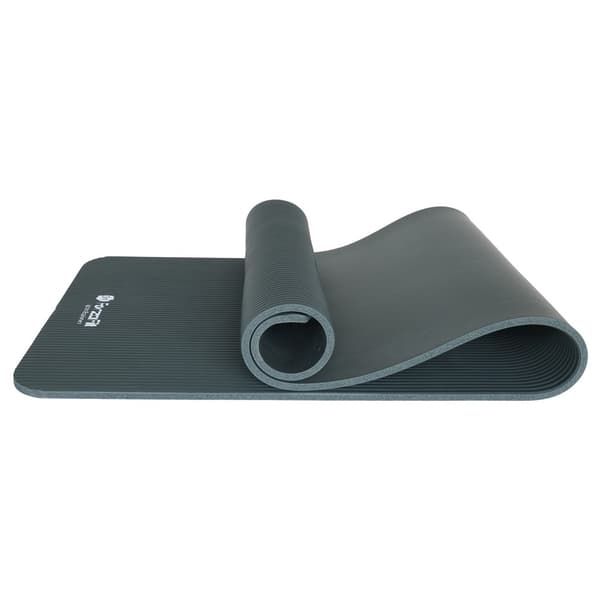 Joogamatto - Fitness-matto kantohihnalla - Erittäin paksu 12 mm - harmaa