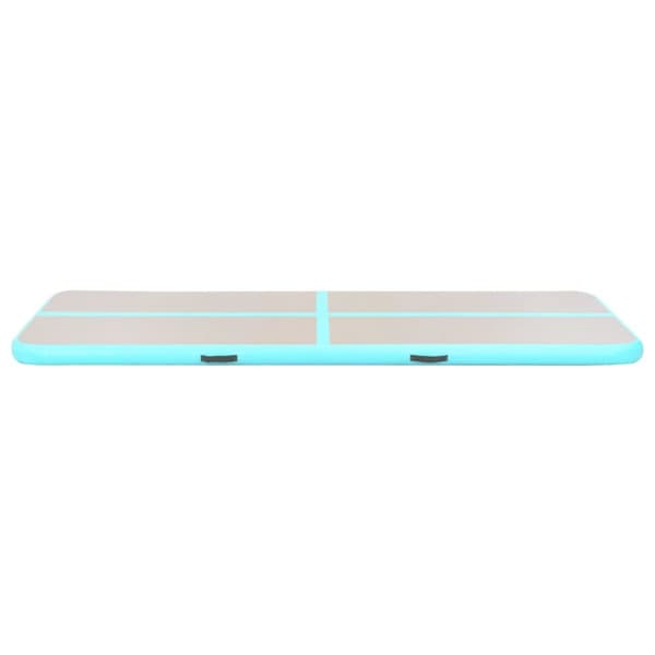 oppustelig gymnastikmåtte med pumpe 300 x 100 x 10 cm PVC grøn