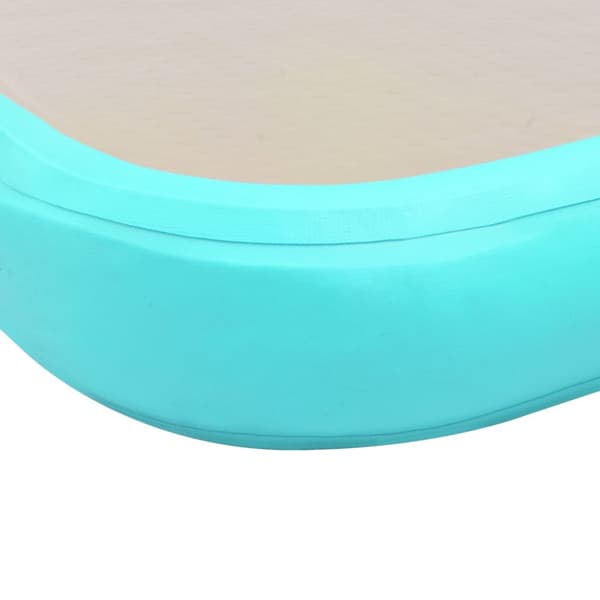 oppustelig gymnastikmåtte med pumpe 300 x 100 x 10 cm PVC grøn