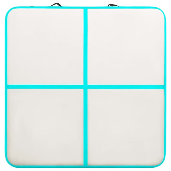 Uppblåsbar gymnastikmatta med pump 200x200x20 cm PVC grön
