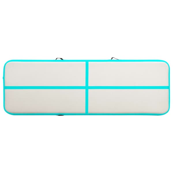 Täytettävä voimistelumatto pumpulla 500x100x15 cm PVC vihreä