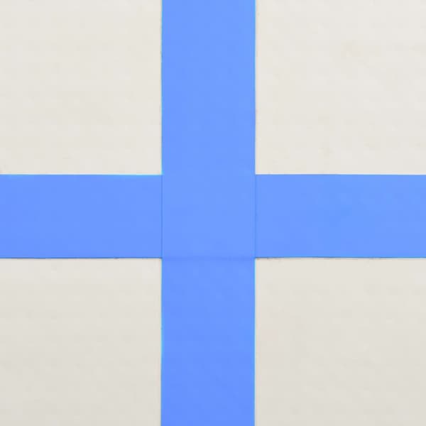 oppustelig gymnastikmåtte med pumpe 60x100x15 cm PVC blå