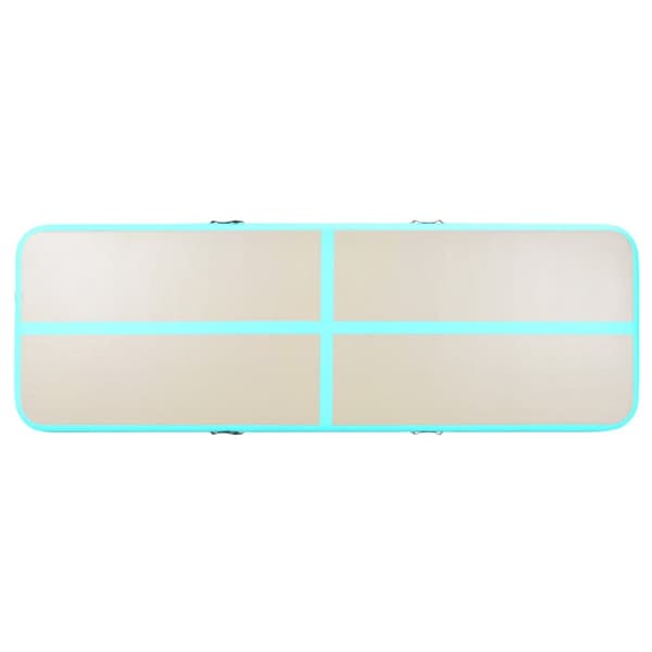 Uppblåsbar gymnastikmatta med pump 400x100x10 cm PVC grön