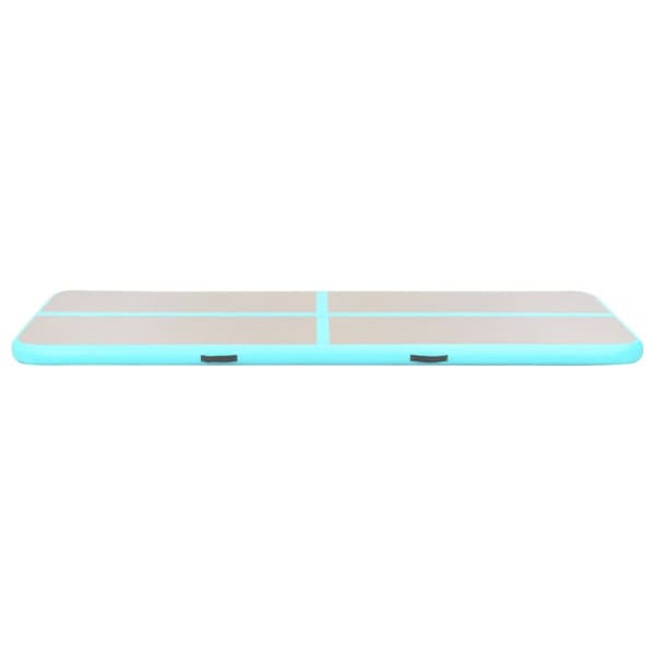 Uppblåsbar gymnastikmatta med pump 400x100x10 cm PVC grön