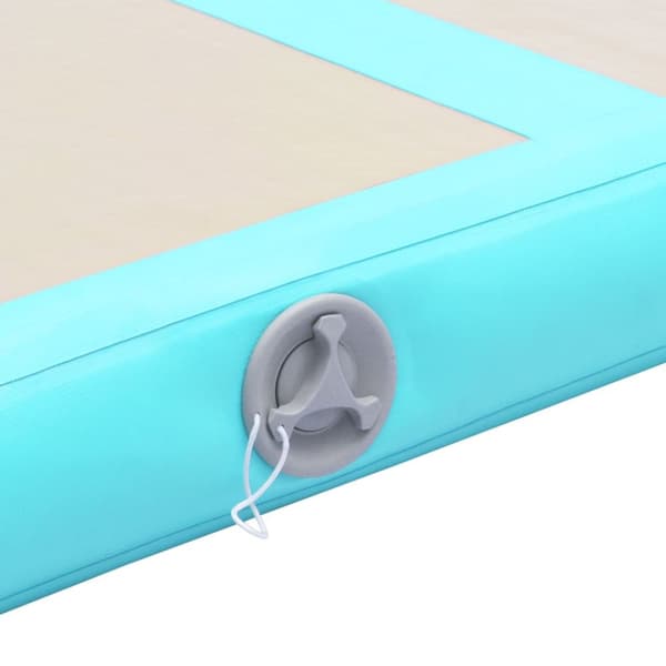 Uppblåsbar gymnastikmatta med pump 400x100x10 cm PVC grön