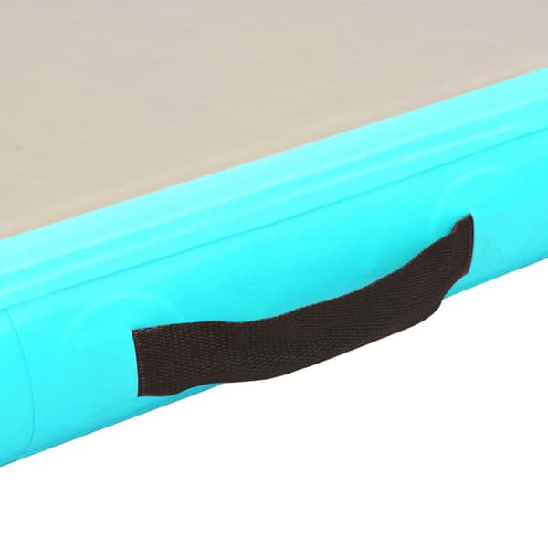 Uppblåsbar gymnastikmatta med pump 400x100x10 cm PVC grön