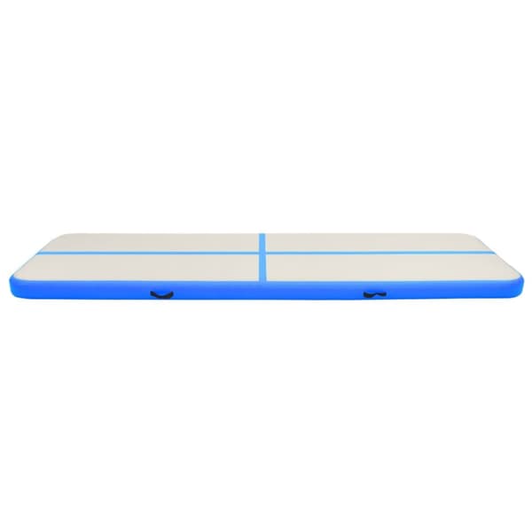 Uppblåsbar gymnastikmatta med pump 600x100x20 cm PVC blå