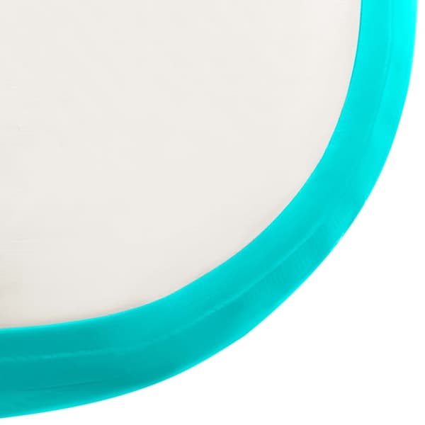 oppustelig gymnastikmåtte med pumpe 700x100x20 cm PVC grøn