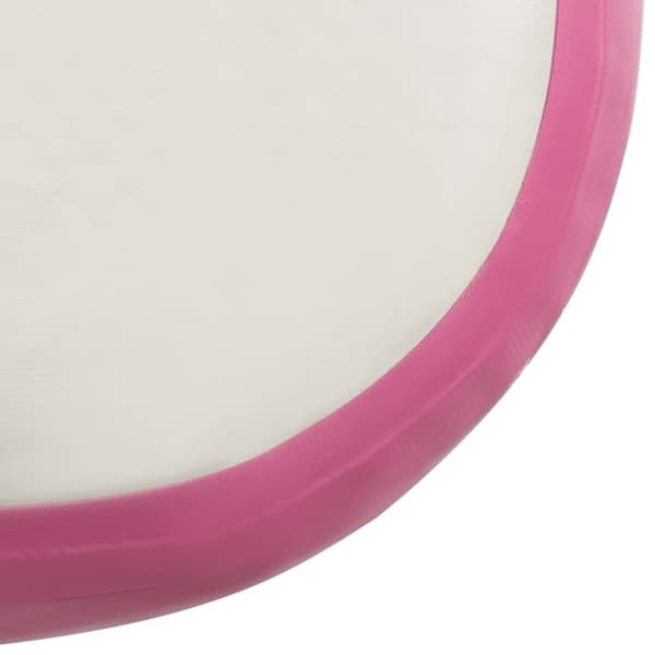 Uppblåsbar gymnastikmatta med pump 600x100x15 cm PVC rosa