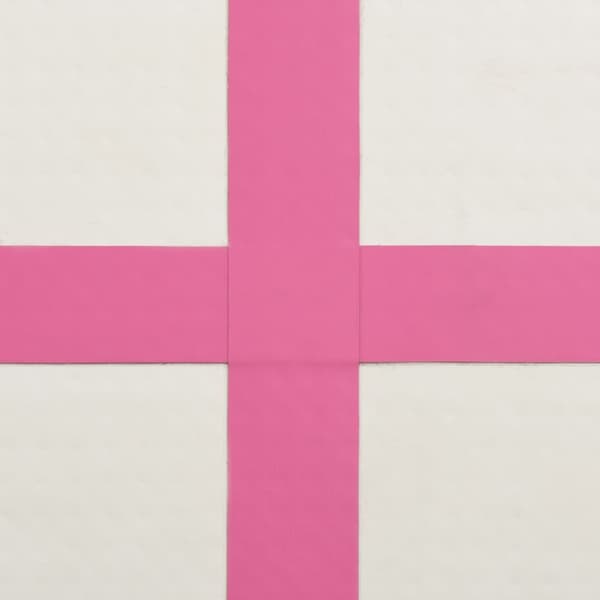 Uppblåsbar gymnastikmatta med pump 600x100x15 cm PVC rosa
